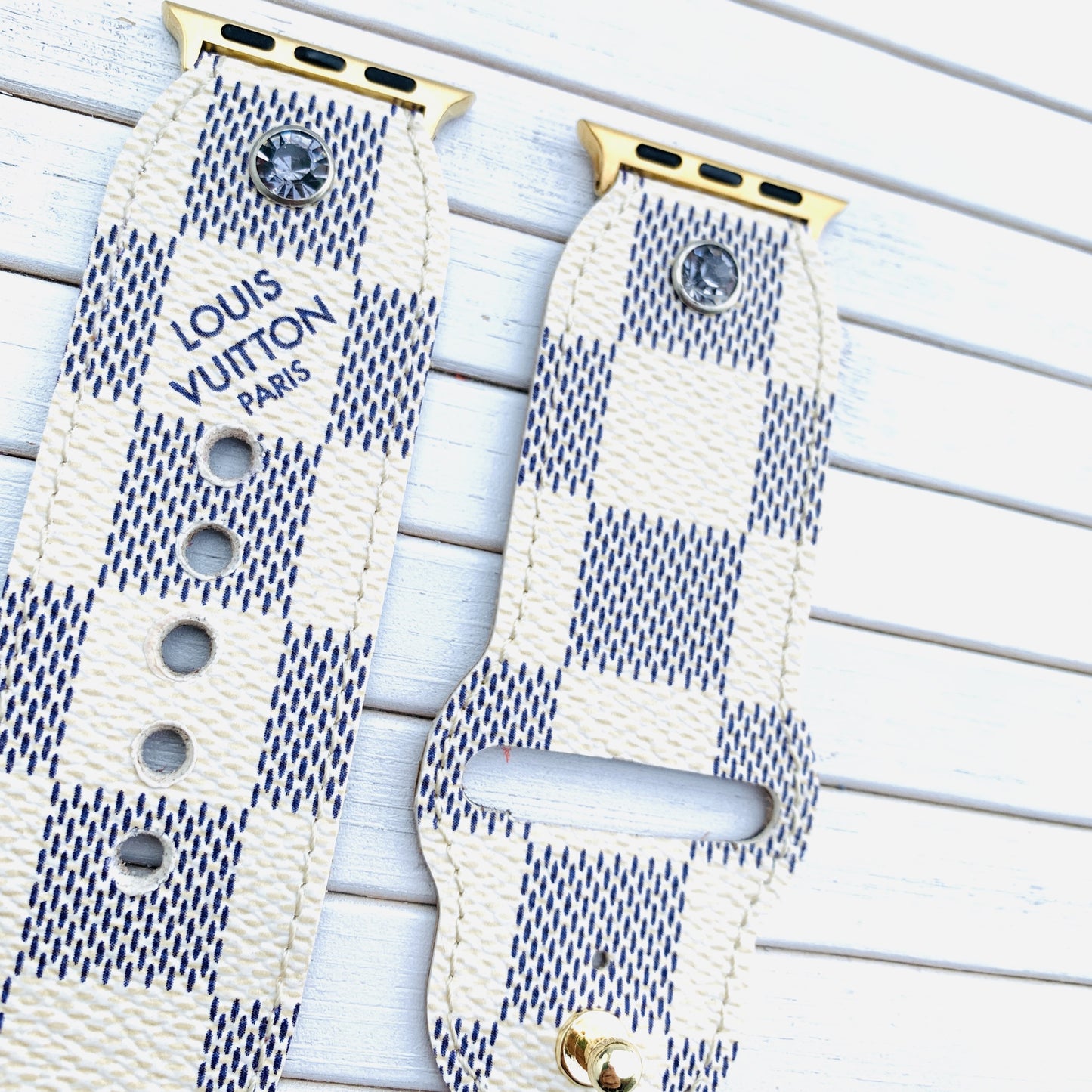 Authentic Damier Azur Apple Watch band