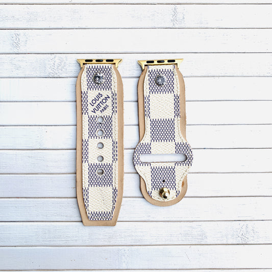 Authentic Damier Azur Apple Watch strap Dual color