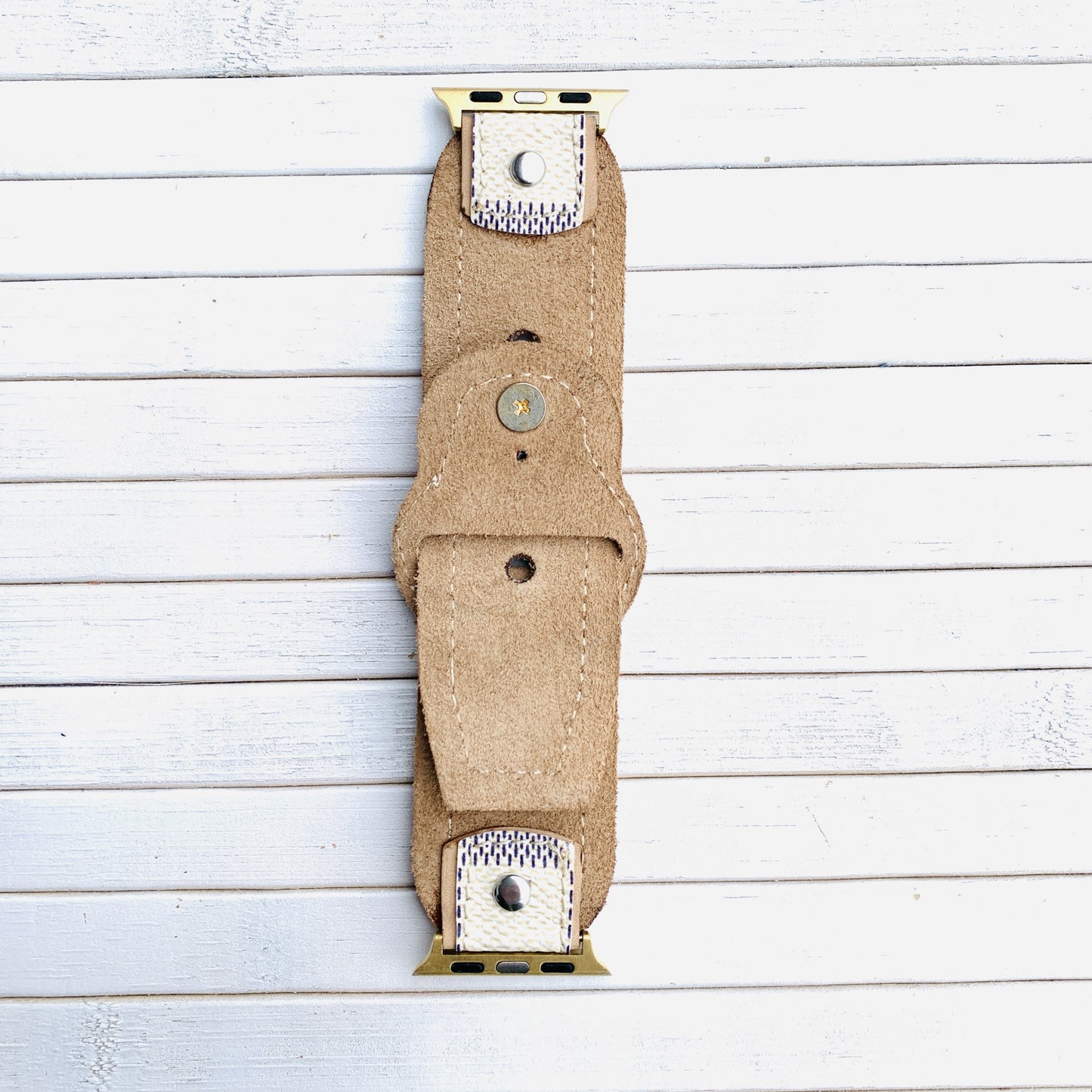 Authentic Damier Azur Apple Watch strap Dual color