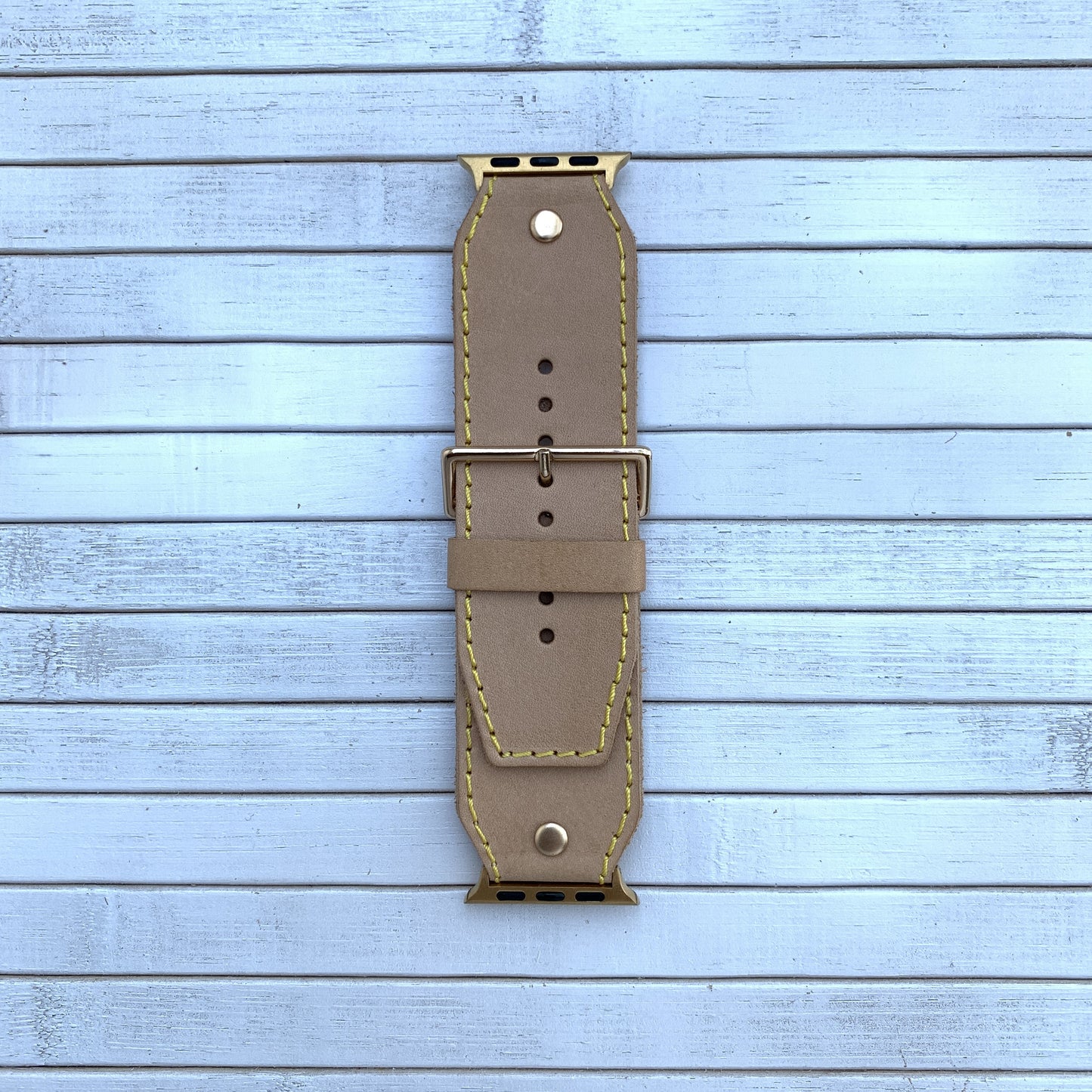 Vachetta Leather Stapled Apple Watch Strap