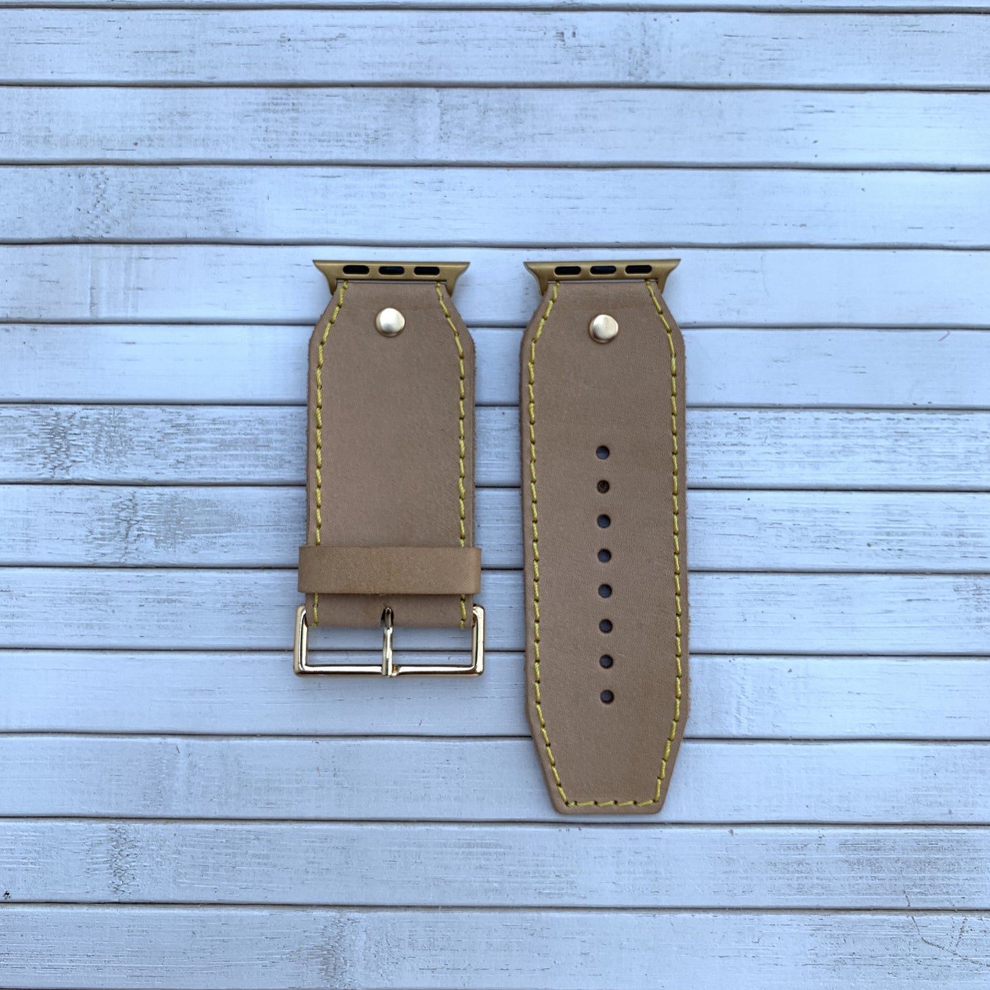 Vachetta Leather Stapled Apple Watch Strap