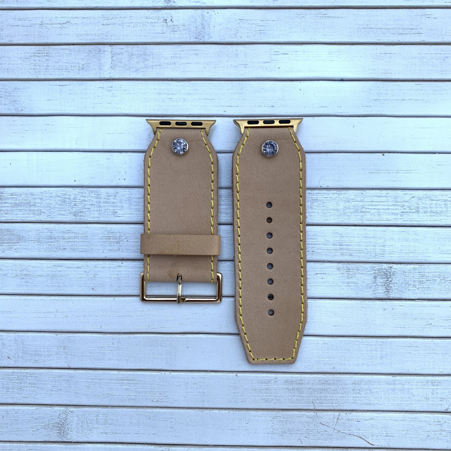 Vacettha Leather Ice Diamond Studded Apple Watch strap