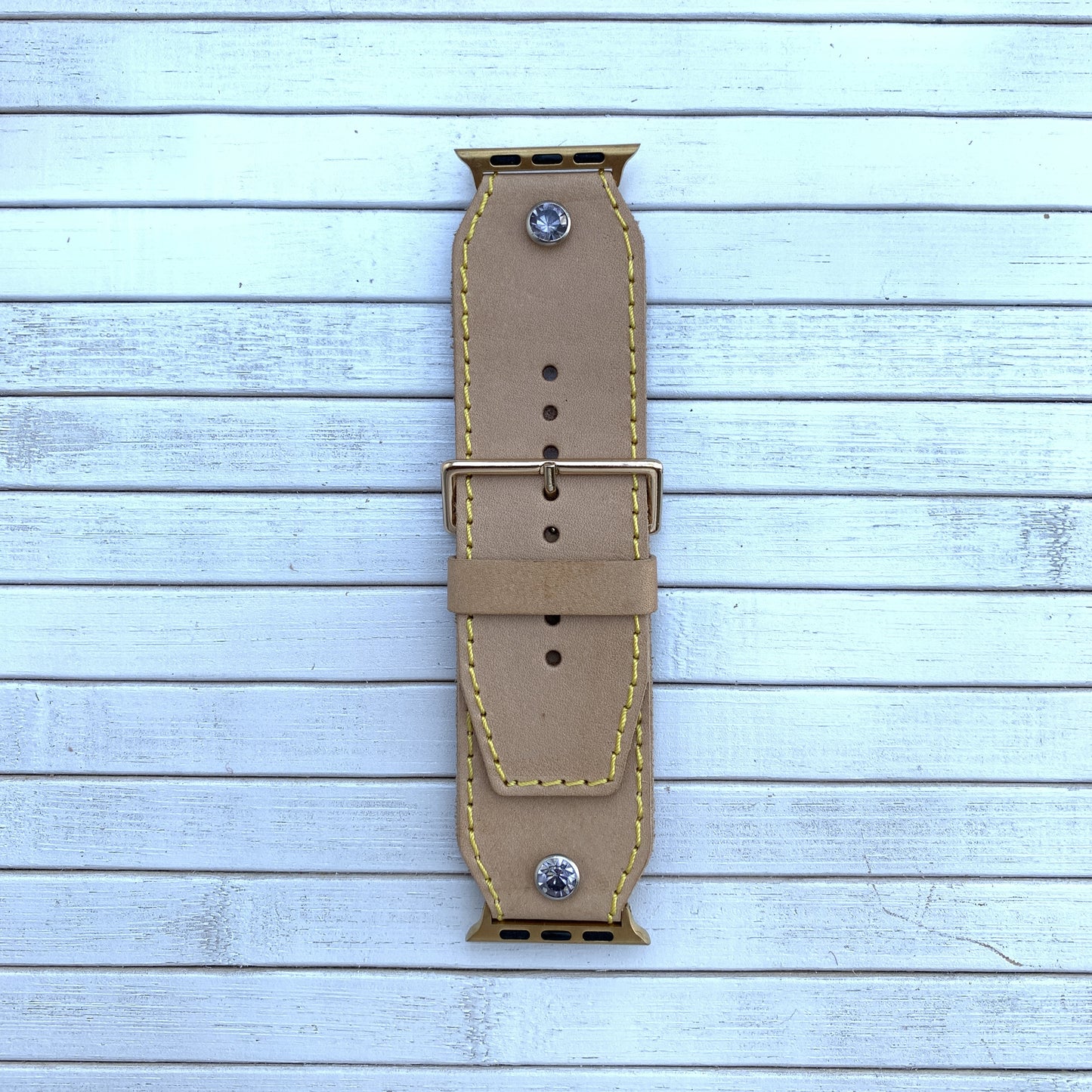 Vacettha Leather Ice Diamond Studded Apple Watch strap