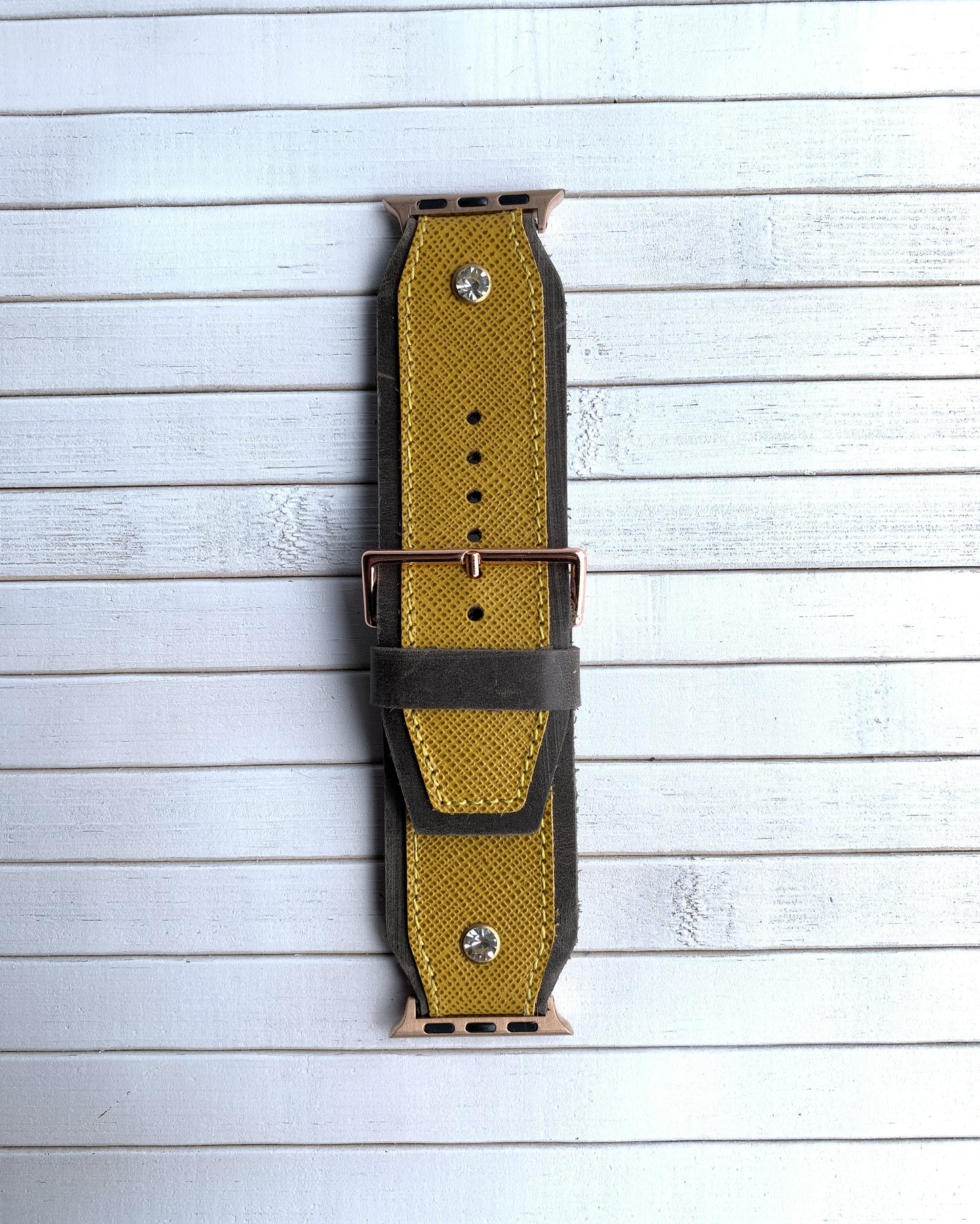 Authentic Leather watch strap in Lemon Yellow