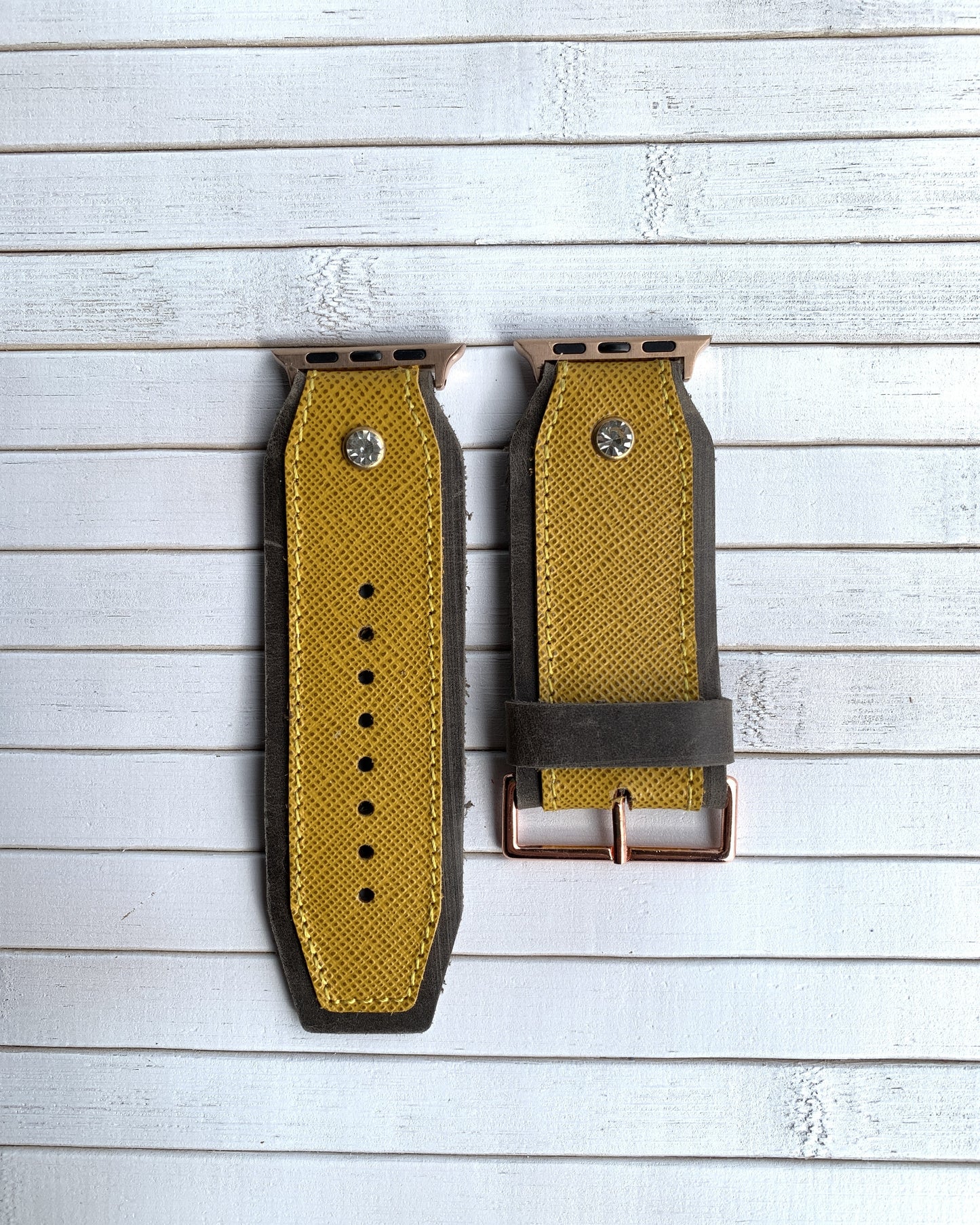 Authentic Leather watch strap in Lemon Yellow