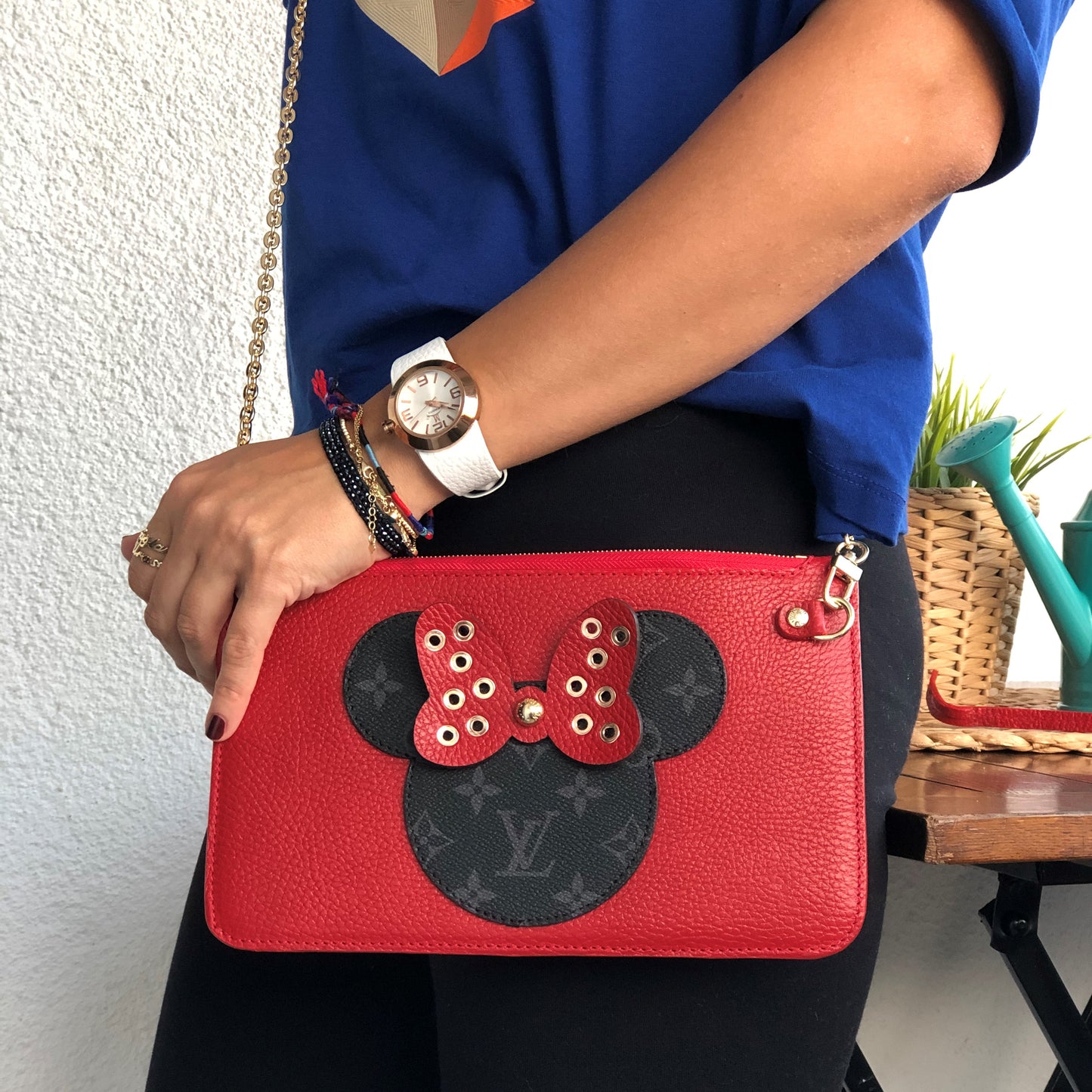 Authentic Custom Design Mickey Wallet Black Monogram