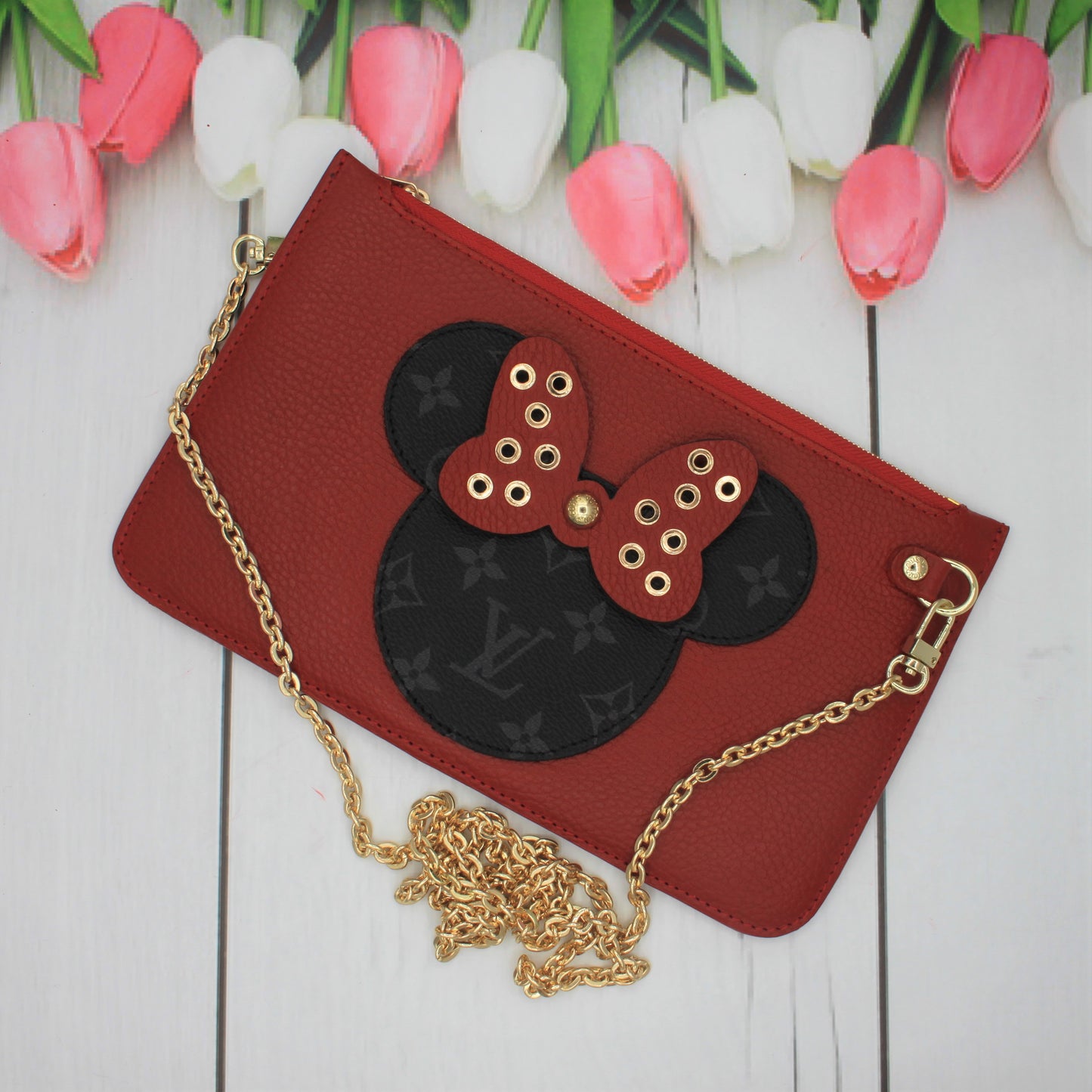 Authentic Custom Design Mickey Wallet Black Monogram