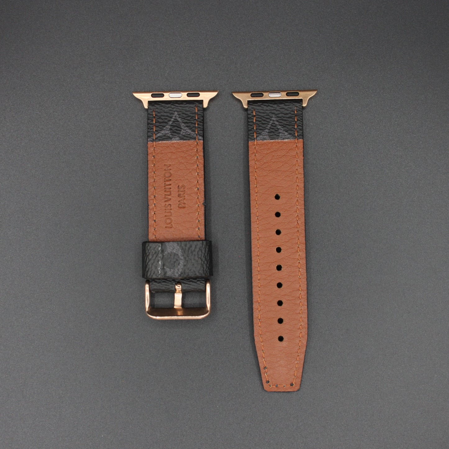 Authentic Apple Watch Strap ; Black Monogram