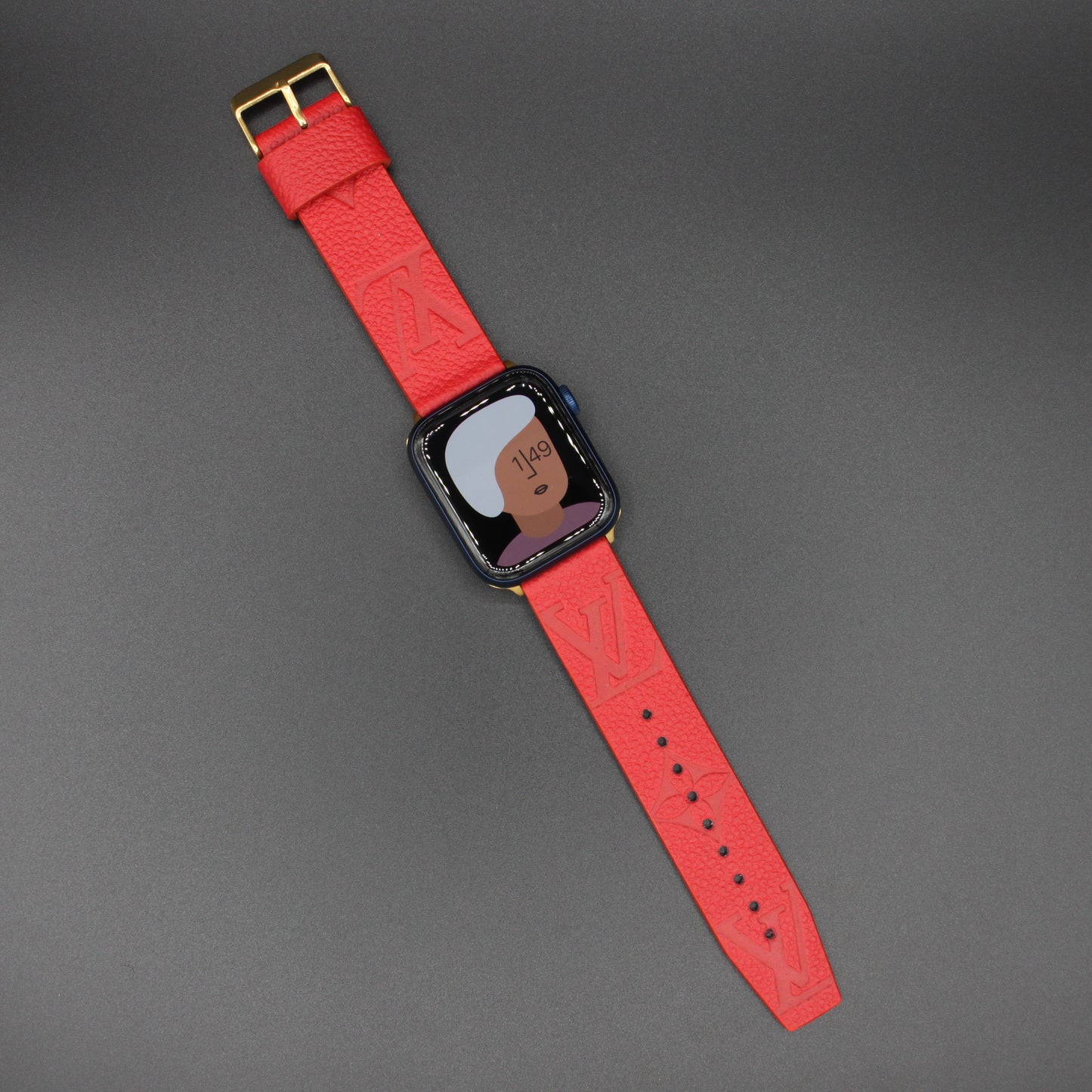 Authentic Apple Watch Strap ; Leather Red