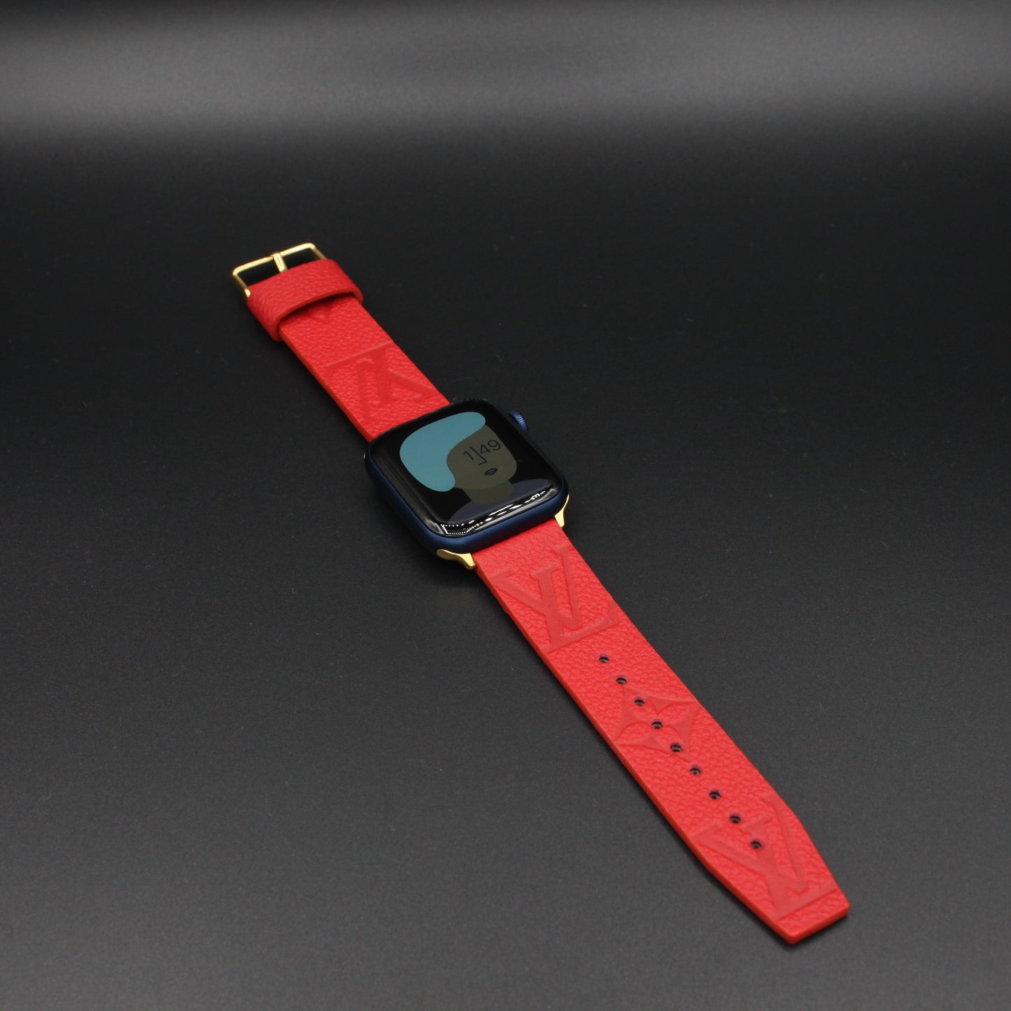 Authentic Apple Watch Strap ; Leather Red