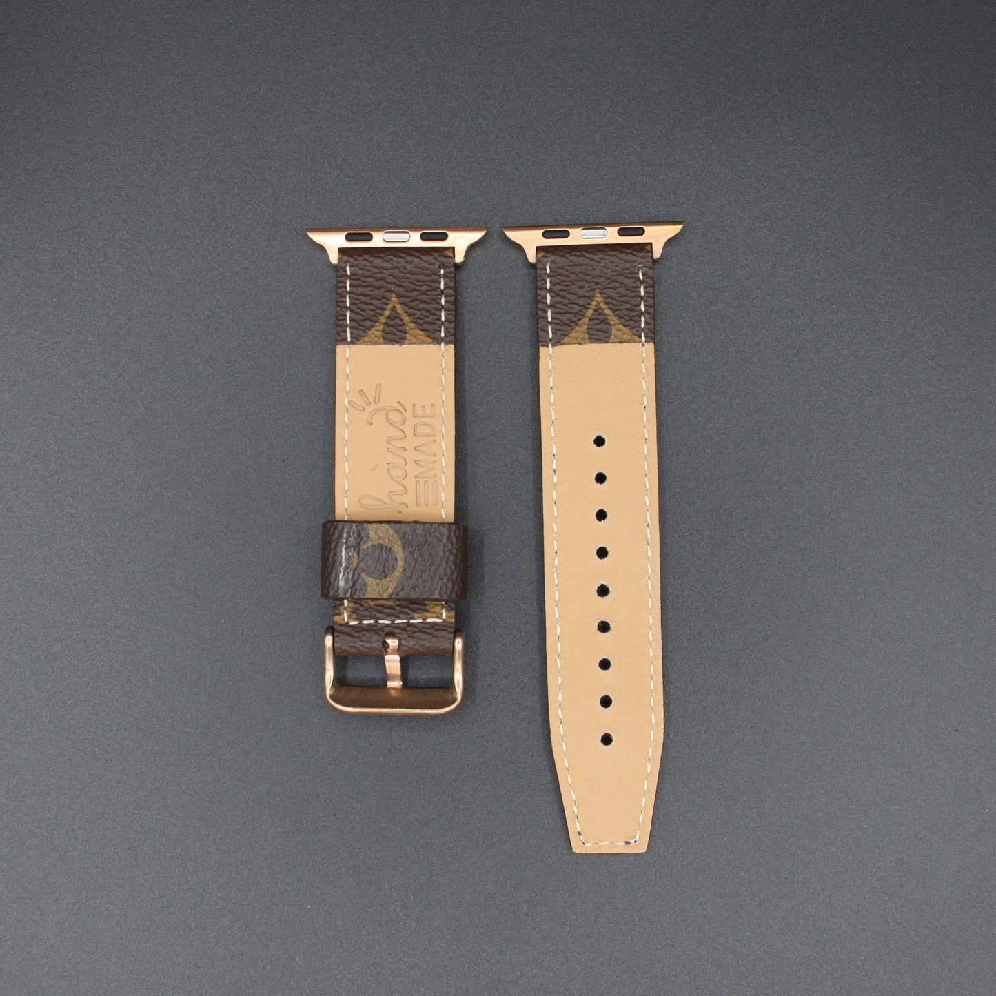 Authentic Apple Watch Strap ; Classic Monogram BEIGE
