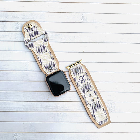 Authentic Damier Azur Apple Watch strap Dual color