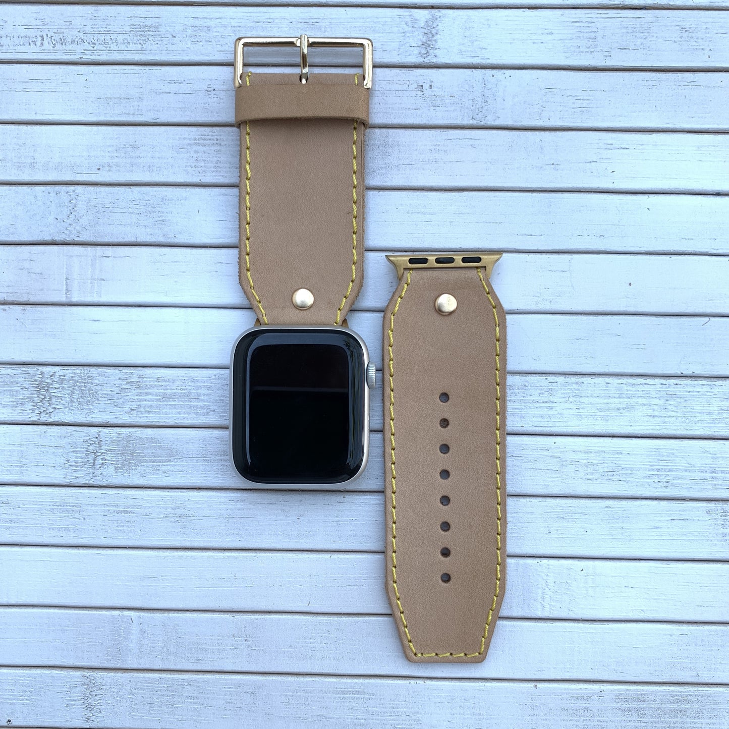 Vachetta Leather Stapled Apple Watch Strap