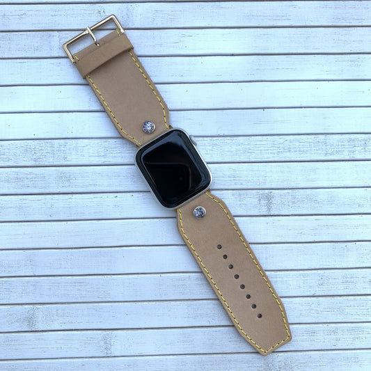Vacettha Leather Ice Diamond Studded Apple Watch strap