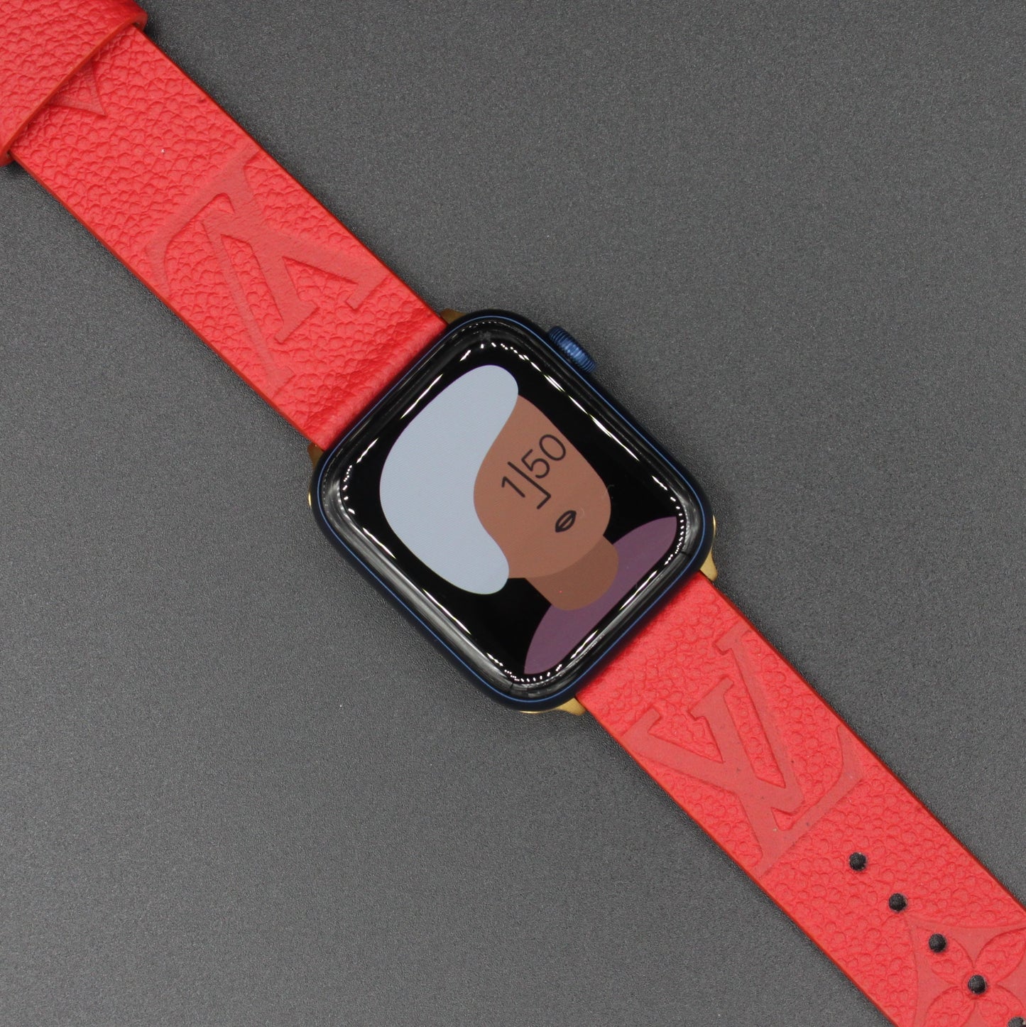 Authentic Apple Watch Strap ; Leather Red